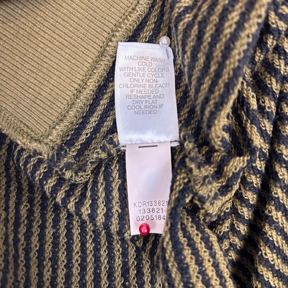 J.Jill Sweater Dress Women's Small Olive Green Black Striped Long Sleeve Pockets - Picture 11 of 14